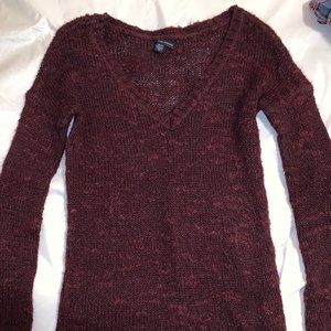 American Eagle Outfitters- Metallic Maroon sweater (XS)